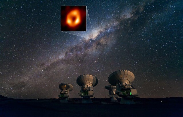 Foto black hole di pusat galaksi Bima Sakti. Foto: EHT Colaboration