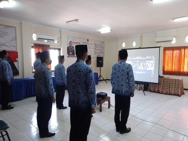 Rupbasan Mojokerto Ikuti Upacara Virtual Peringati Hari Pendidikan Nasional (Foto : HumasRupMoker)