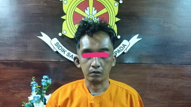 Solehudin, pelaku pencurian tas Warga Negara Rusia di Bandara Ngurah Rai, Bali. Foto: Polsek Kawasan Bandara Ngurah Rai
