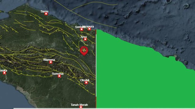 Ilustrasi gempa bumi di Keerom Papua. (Foto BMKG Jayapura) 