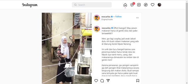 Video Warung Kerek Mpok Eneng. @nexcarlos/Instagram