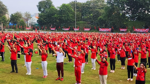 Semangat Pemilu 2024, PDIP Pecahkan Rekor Senam Sicita Hybrid Terbesar (477546)