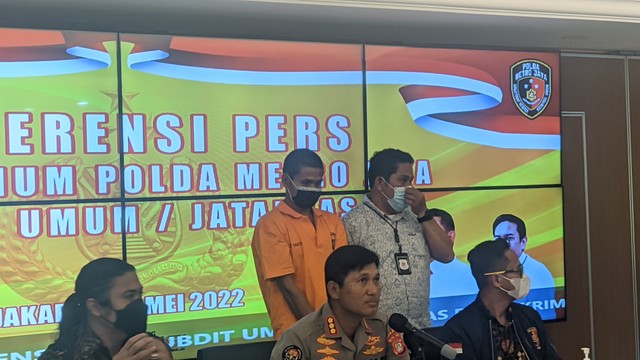 Jumpa pers kasus pembunuhan pria bertato di Polda Metro Jaya, Jumat (20/5/2022). Foto: Dok. Istimewa