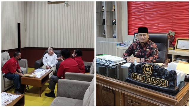 Bupati Nurhidayah dan Wakil Bupati Ahnadi Riansyah saat ditemui di kantor bupati Kobar. Foto: Lukman Hakim/InfoPBUN
