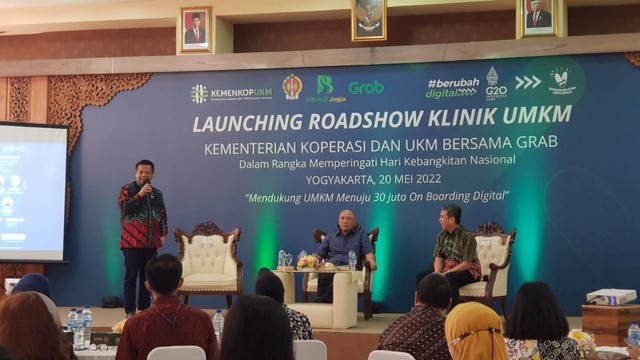 Launching Roadshow Klinik UMKM yang digelar Kemenkop dan UKM bersama Grab, Jumat (20/5/2022). Foto: Birgita/Tugu Jogja