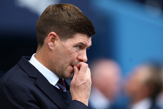 Manajer Aston Villa Steven Gerrard sebelum pertandingan di Stadion Etihad, Manchester, Inggris, Minggu (22/5/2022). Foto: Action Images via Reuters/Jason Cairnduff