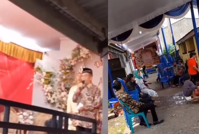 Suasana acara pernikahan di Palembang yang viral di media sosial. Mempelai pria kabur jelang hari pernikahan. (Foto: Screenshot Instagram)