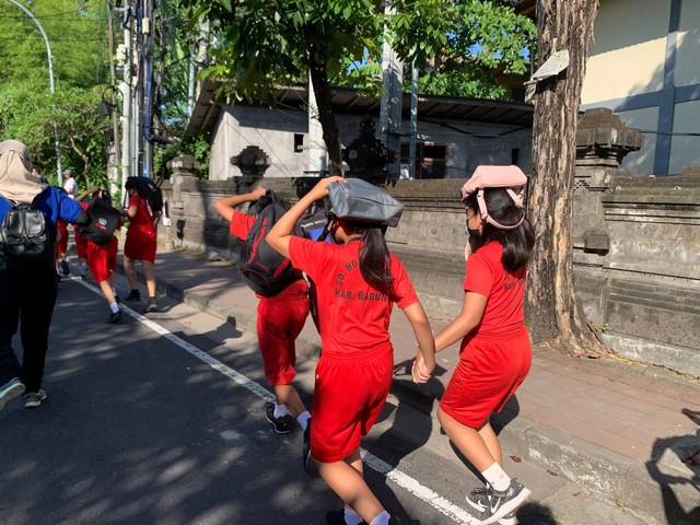 GPDRR Gelar Latihan Kesiagaan Tsunami di SD Bali (189684)