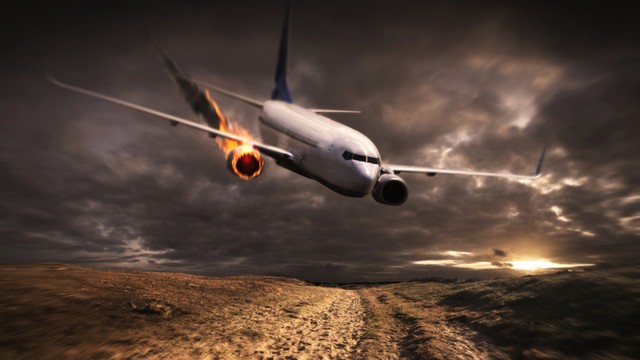 Ilustrasi pesawat yang mengalami kecelakaan. Foto: sdecoret/Shutterstock