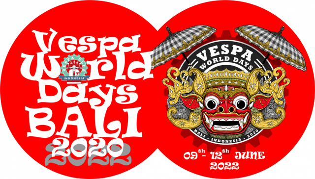 Banner Acara Vespa Sedunia di Bali 2022. Foto: Vespa World Days Bali 2022