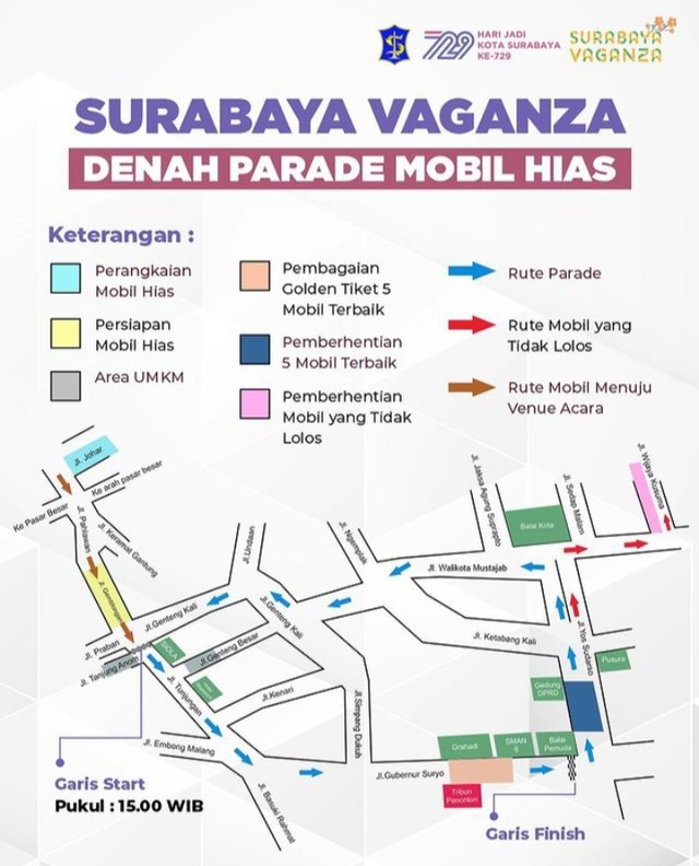 Ini Rekayasa Lalu Lintas Saat Pawai Budaya Hari Ini di Surabaya