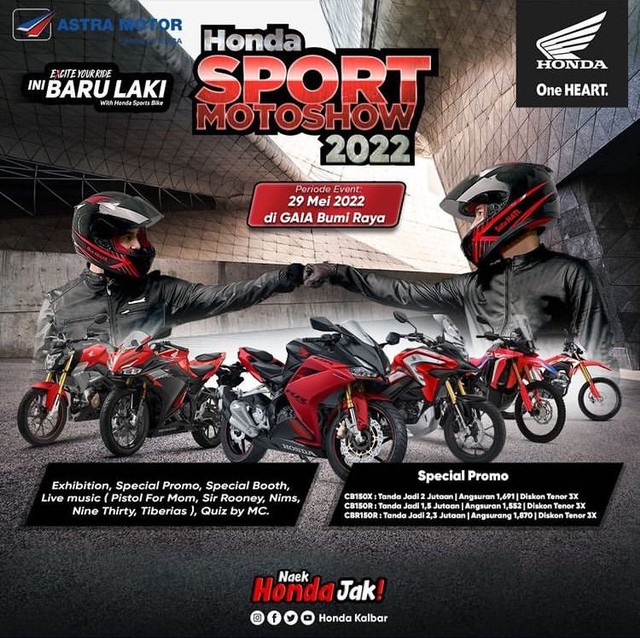 Astra Motor Kalimantan Barat kembali menggelar Honda Sport Motoshow 2022 di Gaia Mall Foto: Dok.istimewa