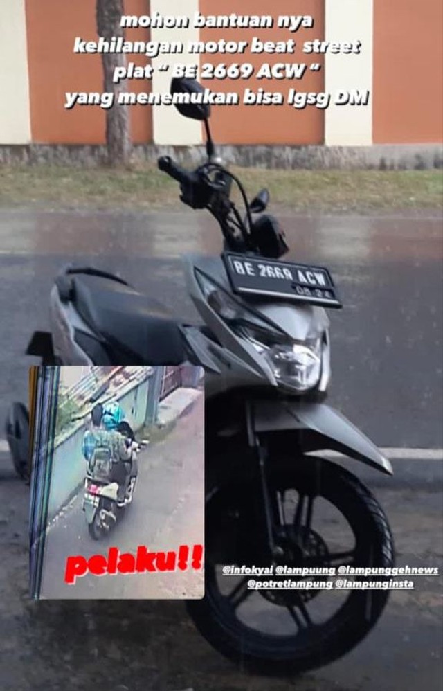 Aksi Maling Motor di Kawasan Pendidikan Kota Bandar Lampung Terekam CCTV (1)