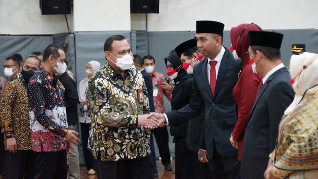 Ketua KPK Firli Bahuri di Aula Gedung Merah Putih KPK, 2 Juni 2022. Foto: Dok. Humas KPK