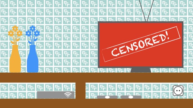 Ilustrasi penyensoran TV & Film. Sumber: Pribadi
