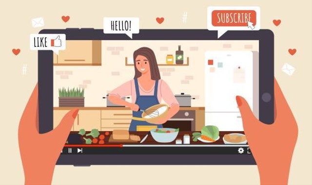 Ilustrasi bagaimana food vlogger bisa mempromosikan makanan dan menarik masyarakat melalu sosial media. Sumber: https://pixabay.com/