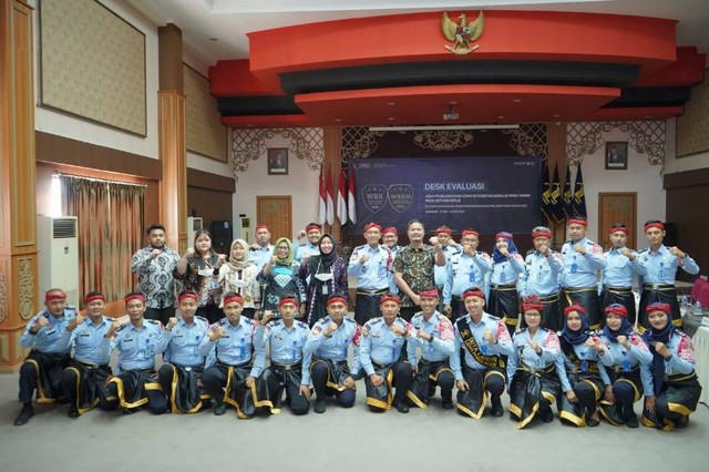 Lapas Pemuda Madiun seusai Desk Evaluasi di Kantor Kanwil Kumham Jatim, Sabtu(4/6/2022) pagi. (Foto : Humas Lasdaun)