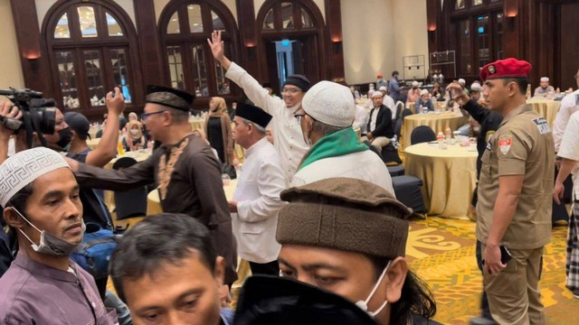 Amsori terlihat ditengah tamu undangan Majelis Sang Presiden Deklarasi Anies Baswedan Capres 2024 di Hotel Bidakara grand Pancoran, Jakarta Selatan, Rabu (8/6). Foto: Haya Syahira/kumparan