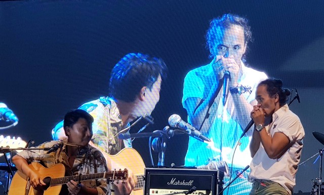 Kaka Slank saat tampil di Bali Blues Rockin Festival di Sanur, Bali - RFH