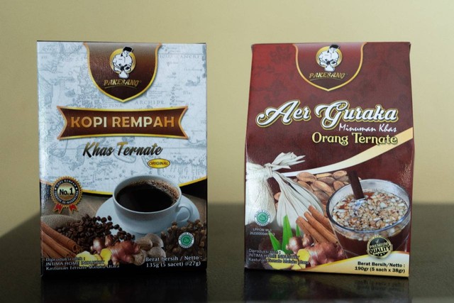 Produk kopi rempah dan air guraka. Foto: tim cermat