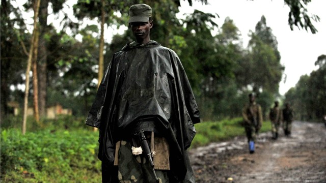 Anggota milisi M23 di Rangira, Kongo pada 17 Oktober 2012. Foto: Junior D. Kannah / AFP