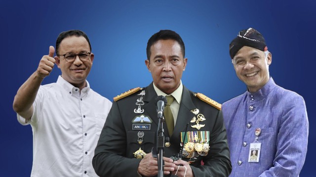 Gubernur DKI Jakarta Anies Baswedan, Panglima TNI Jenderal Andika Perkasa, dan Gubernur Jawa Tengah Ganjar Pranowo.  Foto: kumparan