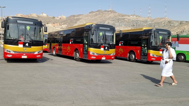 Bus shalawat di Makkah. Foto: Muhammad Iqbal/kumparan