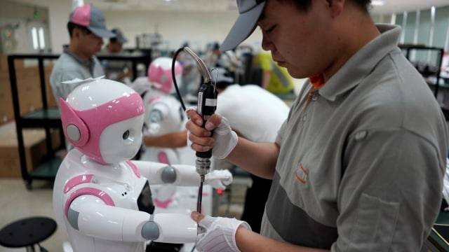 iPal Robot Humanoid yang dirancang untuk merawat anak-anak di China (Foto: REUTERS/Aly Song)