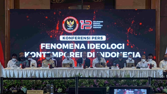 BNPT gelar jumpa pers Fenomena Ideologi Kontemporer di Indonesia di Hotel Aryaduta, Jakarta Pusat, Senin (20/6/2022). Foto: Jonathan Devin/kumparan
