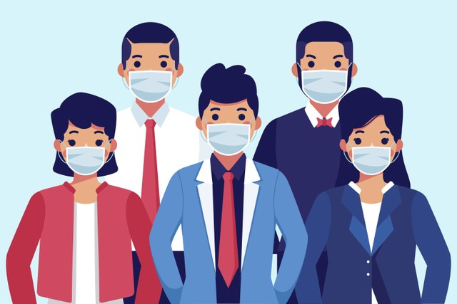 Sumber Gambar : https://www.freepik.com/free-vector/people-wearing-medical-mask_7311139.htm#page=2&query=face%20mask&position=9&from_view=search