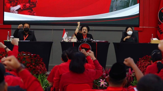 Ketum PDIP Megawati Soekarnoputri di penutupan Rakernas partai, Kamis (23/6/2022). Foto: Dok. PDIP