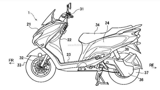 Paten desain skuter listrik Suzuki Burgman. Foto: Rush Lane