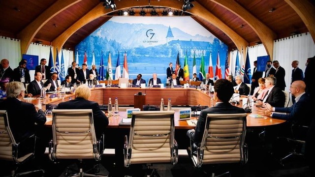 Suasana pertemuan KTT G7 di Elmau, Jerman, Senin (27/6/2022).  Foto: Laily Rachev/Biro Pers Sekretariat Presiden