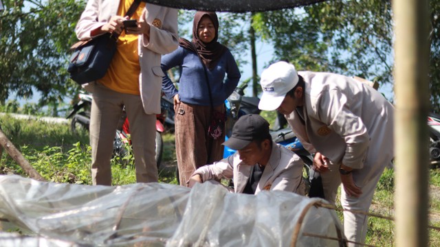 Proses pengambilan footage video di Gunung Gambar (Sumber: Dokumen Pribadi).