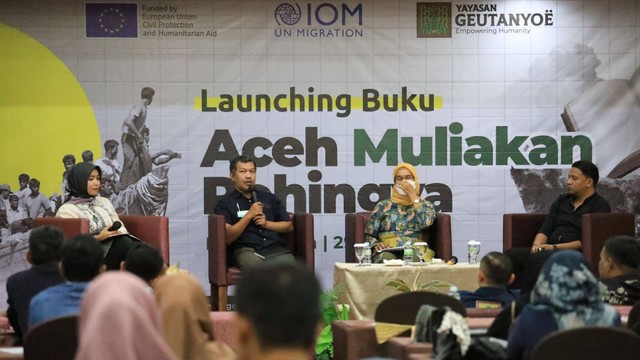 Acara launching buku 'Aceh Muliakan Rohingya' di Banda Aceh. Foto: Taufik Ar-Rifai 
