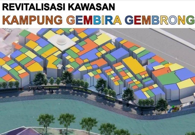 Konsep desain revitalisasi kawasan Pasar Gembrong, Kelurahan Cipinang Besar Utara, Kecamatan Jatinegara, Jakarta Timur, yang terbakar pada April 2022. Foto: Instagram/@kotajakartatimur