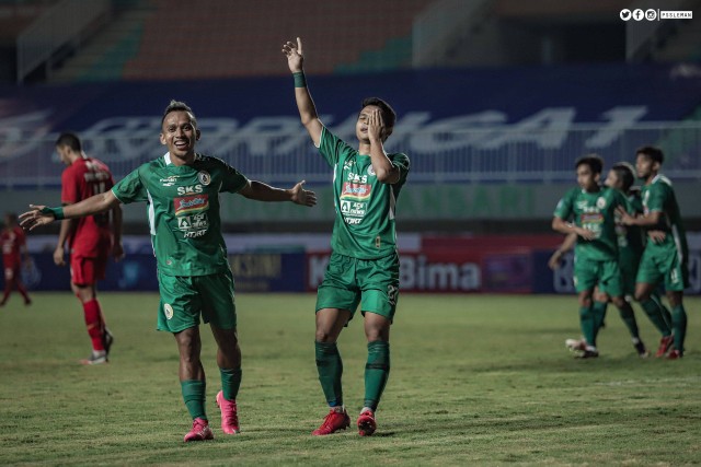 PSS Sleman saat menghadapi Persija di BRI Liga 1 2021/2022. Foto: PSS Sleman
