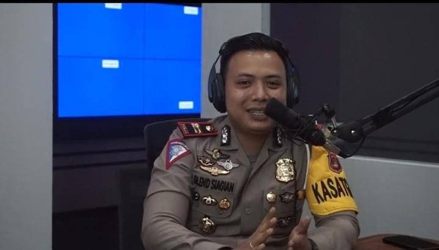 Kasatlantas Polres Tulang Bawang Iptu Glend Felix Siagian. | Foto: YouTube Humas Polres Tulang Bawang