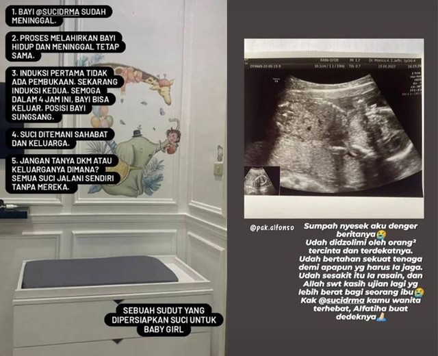 Postingan Polwan Susi @sucidrma. Bayi 6 bulan disebut meninggal. Screenshot Instagram. 