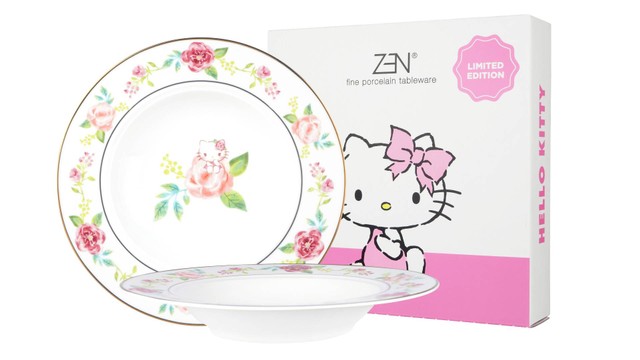 Koleksi alat makan Hello Kitty kolaborasi Zen Tableware dan Sanrio Jepang. Foto: Zen Tableware