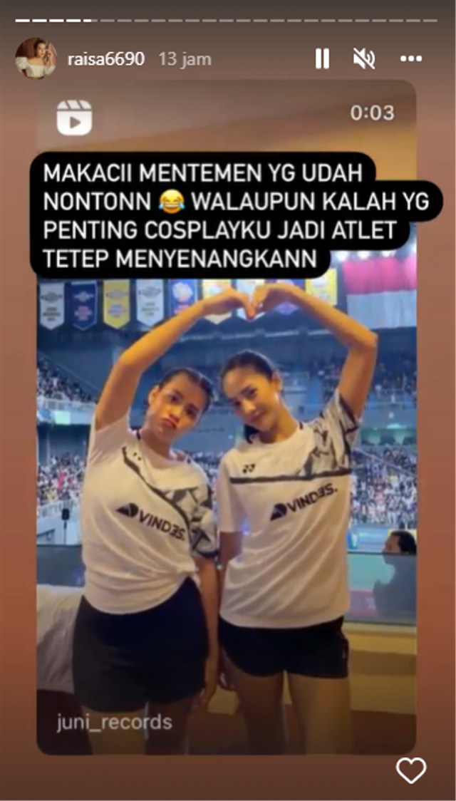 Raisa Ungkap Hal Ini Usai Kalah Tanding Bulu Tangkis Lawan Erika Carlina-Hesti (80061)