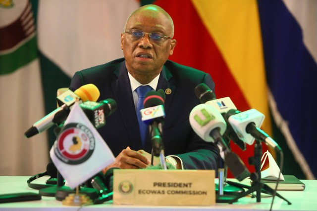 Jean Claude Kassi Brou, Presiden ECOWAS. Foto: Nipah Dennis/AFP
