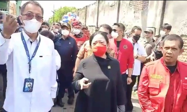 Kunjungan Ketua DPR RI Puan Maharani di Cirebon Jawa Barat.(Juan)