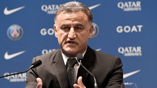 Pelatih sepak bola Christophe Galtier. Foto: Bertrand Guay/AFP