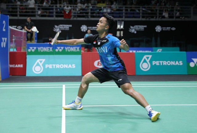 Anthony Ginting di Malaysia Open 2022. Foto: PBSI