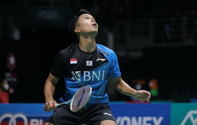 Anthony Ginting di Malaysia Open 2022. Foto: PBSI