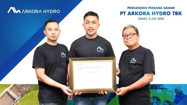 PT Arkora Hydro Tbk (ARKO) resmi melantai di Bursa Efek Indonesia (BEI). Foto: Dok. Arkora Hydro