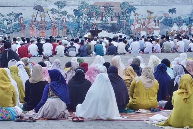 Salat Idul Adha di Museum Lampung, Minggu (10/7/2022) | Foto: Roza Hariqo/Lampung Geh