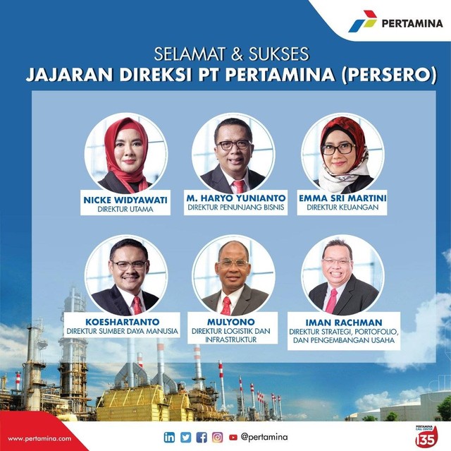 Ilustrasi dewan direksi Pertamina, Foto: twitter.com