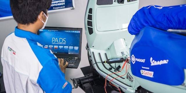 Sistem Piaggio Analysis Diagnostic System (PADS). Foto: dok. Vespa